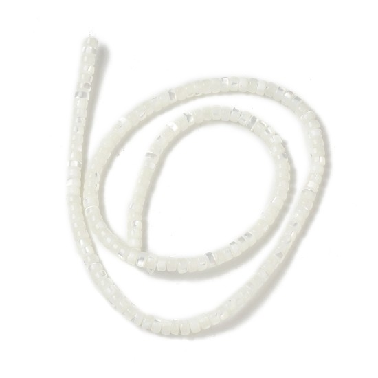 Изображение Trochus Shell beads 4x2.5mm heishi Creamy White x38cm
