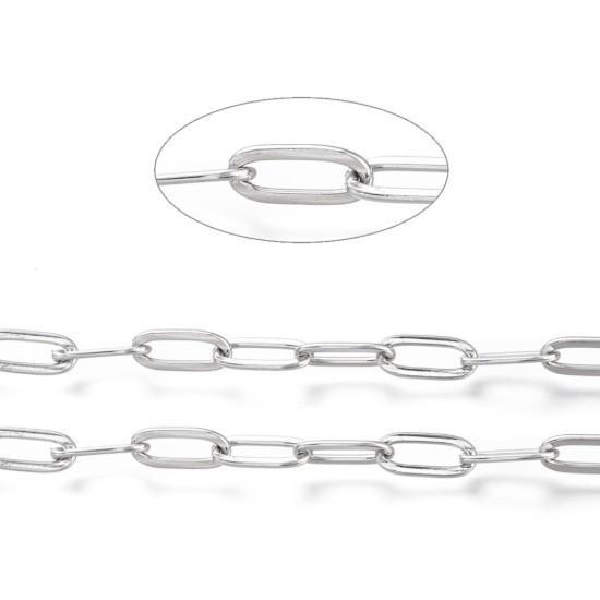 Afbeeldingen van Stainless Steel Chain Paperclip 10x4x1mm x1m