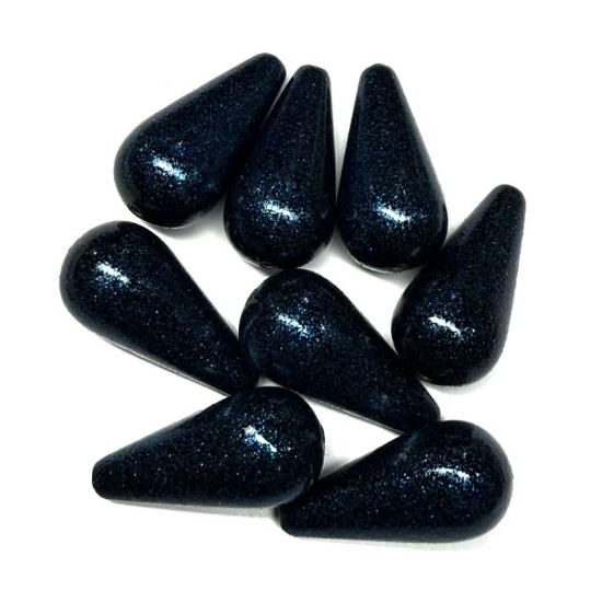 Afbeeldingen van Vintage Acrylic Drop 29x14mm Montana Glitter x1