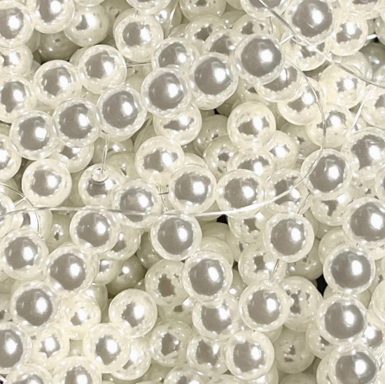 Afbeeldingen van Acrylic Beads 8mm round White Pearl x500g