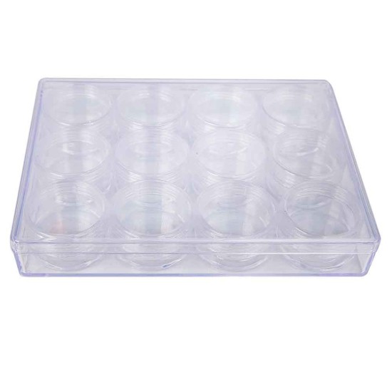 Afbeeldingen van Box with 12 Storage with Lids - Medium