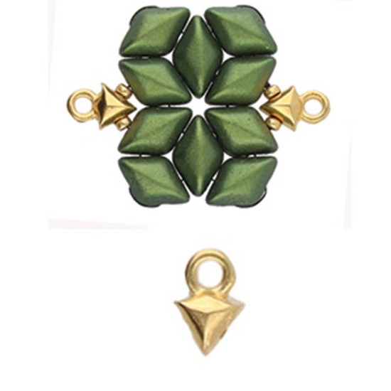 Bild von Cymbal - Kleftiko GemDuo Bead Ending 24k Gold Plated x1