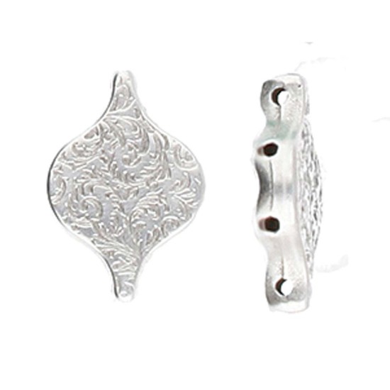 Afbeeldingen van Cymbal - Liotrivi Paisley Connector Antique Silver Plated x1