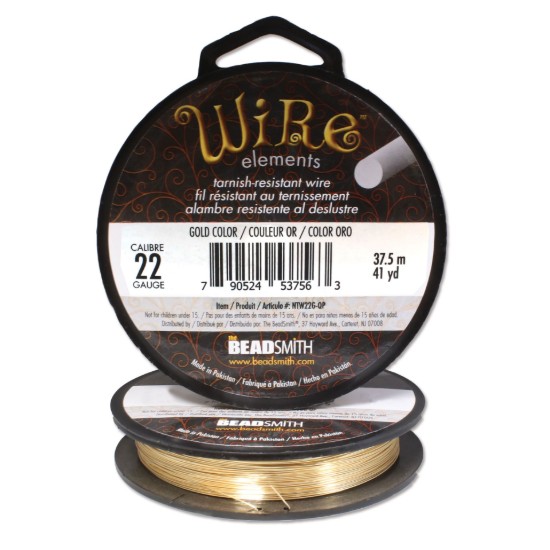 Bild von Wire Lacquered Tarnish Resistant 22 Gauge (.64mm) Gold x37.5m