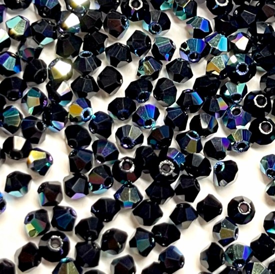 Afbeeldingen van Preciosa Bead Rondell 4mm Jet AB x100