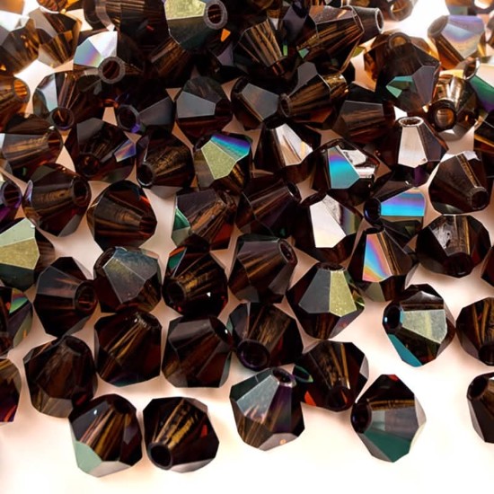 Afbeeldingen van Preciosa Bead Rondell 4mm Chocolate AB x100