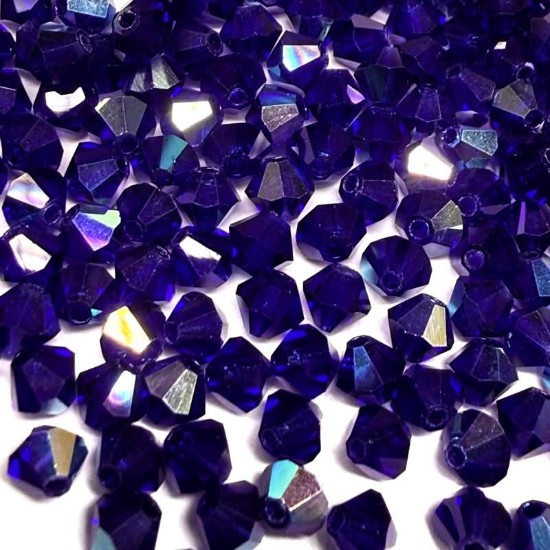 Picture of Preciosa Bead Rondell 4mm Cobalt Blue AB x100
