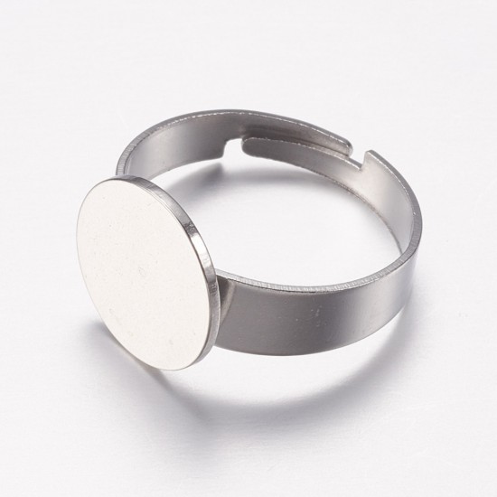 Bild von Stainless Steel Ring flat pad 14mm round x9