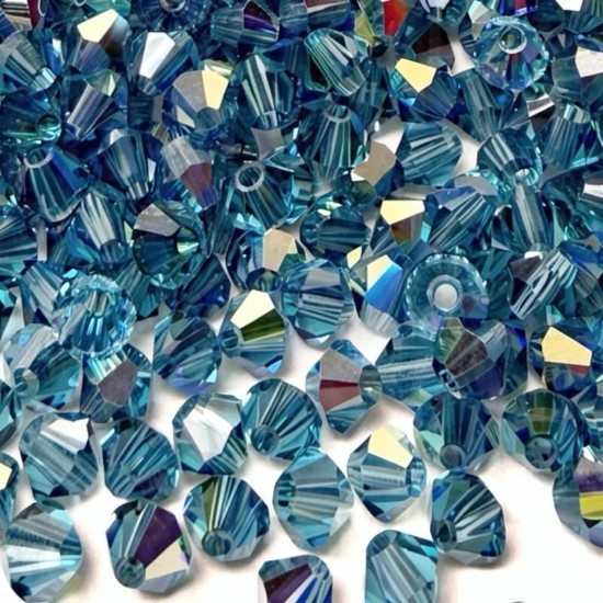 Afbeeldingen van Preciosa Bead Rondell 4mm Malibu Blue AB x100