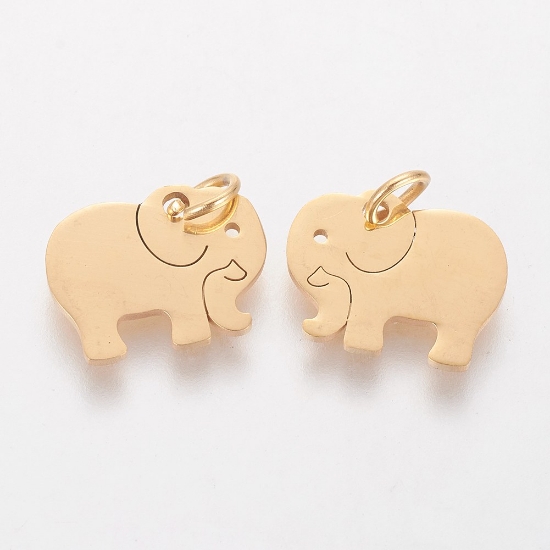 Picture of Stainless Steel Pendant Elephant 11mm Gold x1