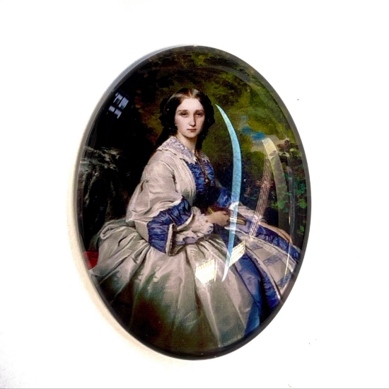 Picture of Photo Glass Cabochon 40x30mm oval "Lady 2" x1 