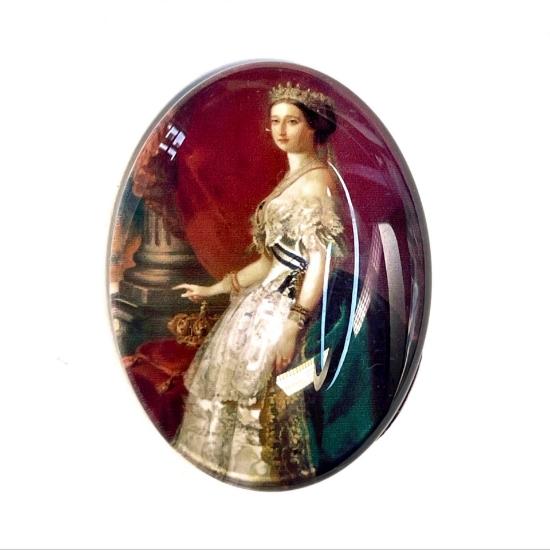 Picture of Photo Glass Cabochon 40x30mm oval "Lady 3" x1