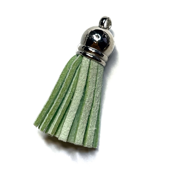 Picture of Tassel PU leather 35mm Pastel Green x2