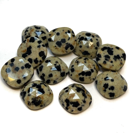 Picture of Cabochon Dalmatian Jasper Faceted Square 11mm x1