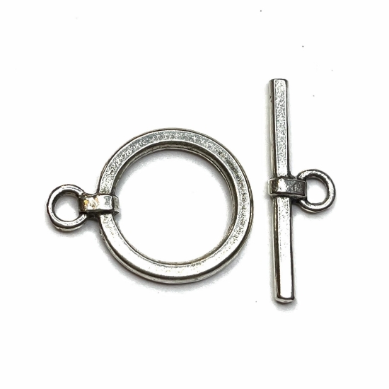 Picture of Clasp Toggle 30x23x4mm round Antique Silver x1