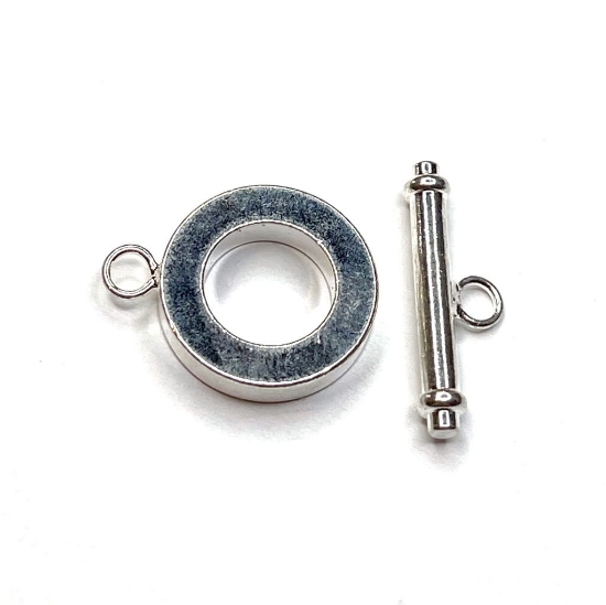 Picture of Clasp Toggle 25x20x4mm round Silver x1