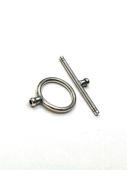 Picture of Clasp Crimp Toggle 15mm round Silver x1 