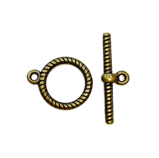 Picture of Clasp Toggle 22x16mm round Bronze x1