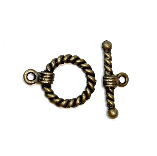 Picture of Clasp Toggle 20x15mm round Bronze x1