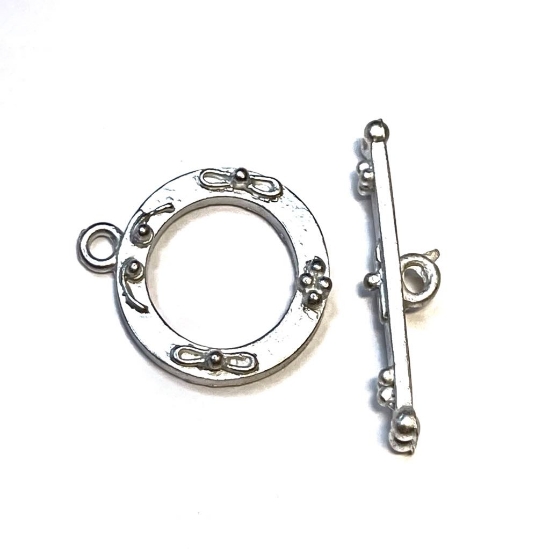 Picture of Clasp Toggle 20mm round Mat Silver x1