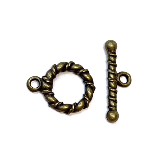 Picture of Clasp Toggle 16x13mm round Bronze x1