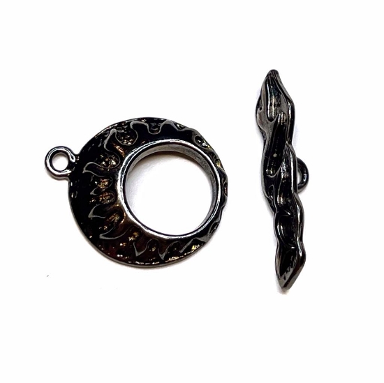 Picture of Clasp Toggle Sunburst 24x20mm round Gunmetal x1