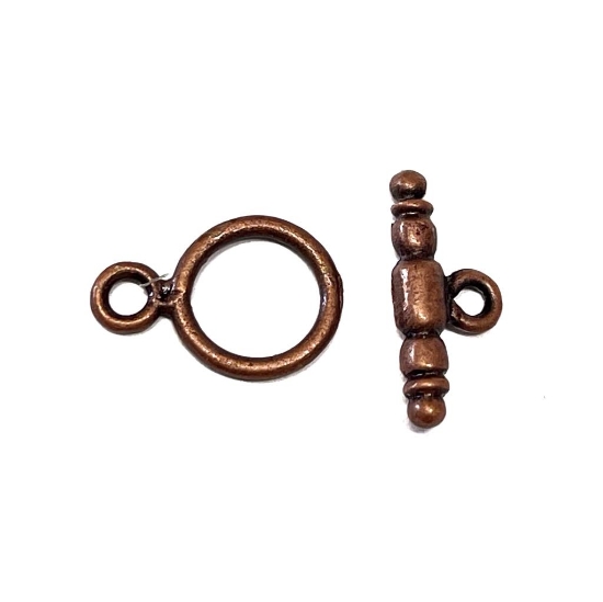 Picture of Clasp Toggle 15x10mm round Antique Copper x1