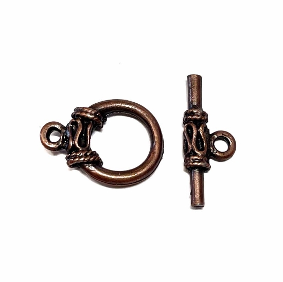 Picture of Clasp Toggle 18x14mm round Antique Copper x1