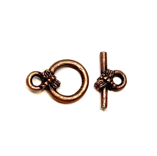 Picture of Clasp Toggle 14x10mm w/ bee round Antique Copper x1