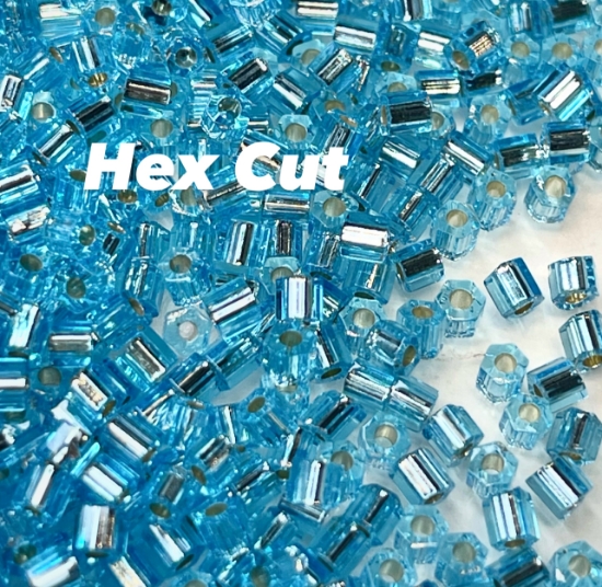 Picture of BULK - Miyuki Rocaille 8/0 Hex Cut 18 Silver Lined Aqua x100g