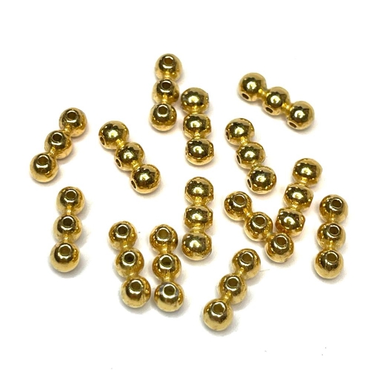 Picture of Spacer Metal Bead 12x4mm 3-hole Gold Plated x1