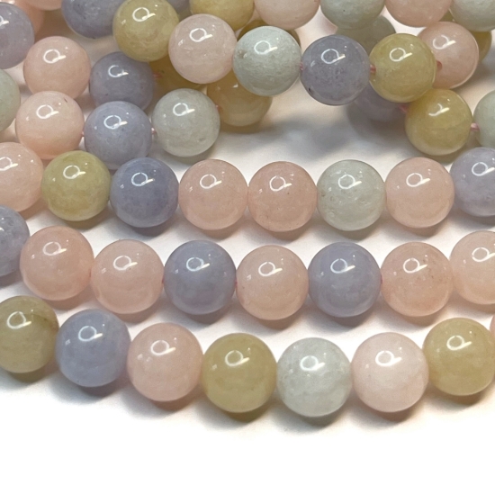 Picture of Morganite bead 6mm round Pastel Colors x38cm