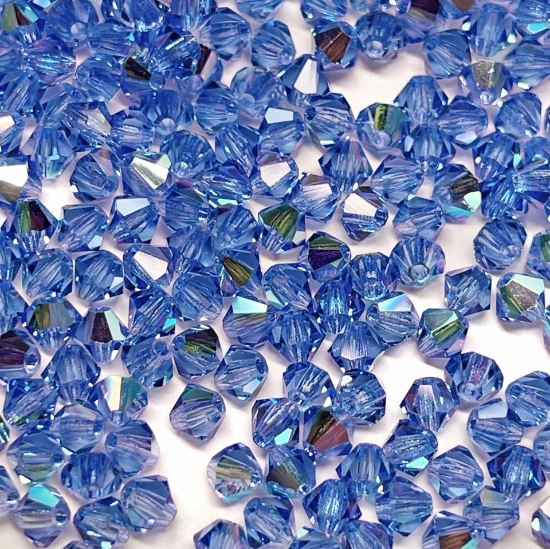 Picture of Preciosa Bead Rondell 3mm Sapphire Glitter x100