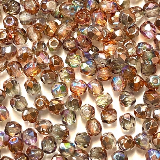 Picture of Fire-Polished 3mm Crystal Copper Rainbow x50