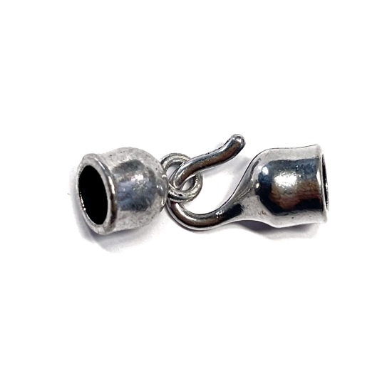 Picture of End Cap w/hook and Cap w/loop Ø6mm Silver x2