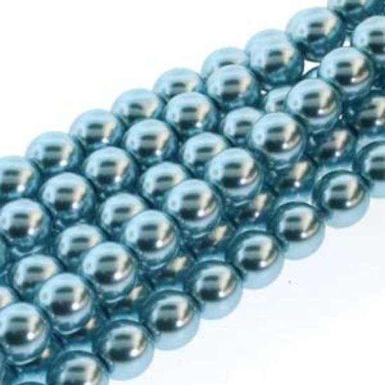 Picture of Czech Glass Pearls 6mm Cerulean x75