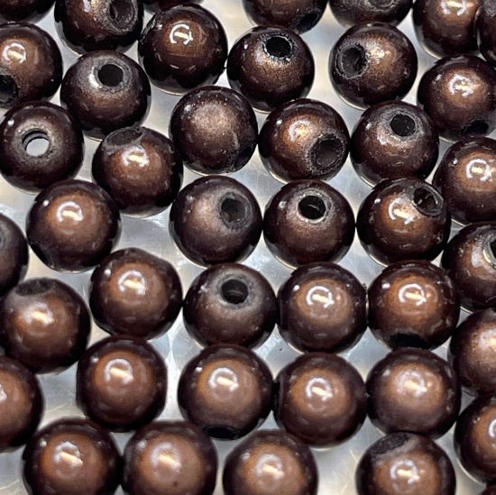 Picture of Miracle 3D beads 6mm round Chocolate x50