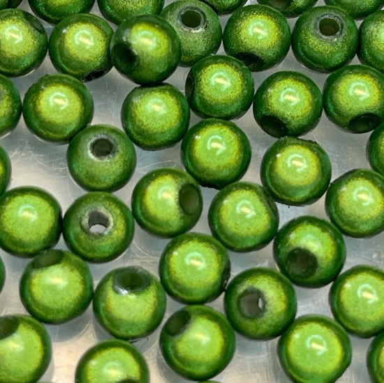 Picture of Miracle 3D beads 6mm round Olive x50