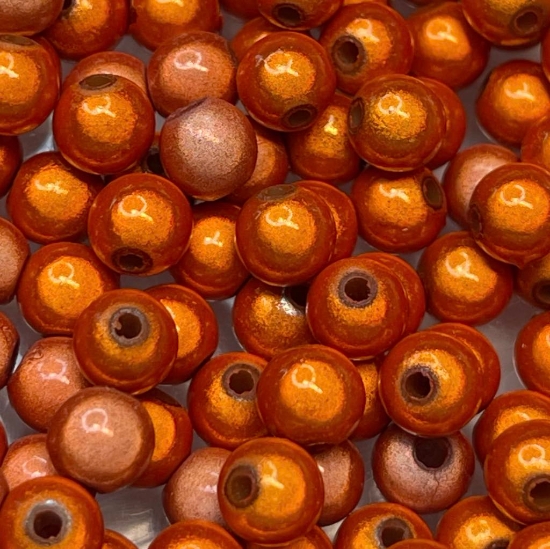 Picture of Miracle 3D beads 6mm round Orange x50