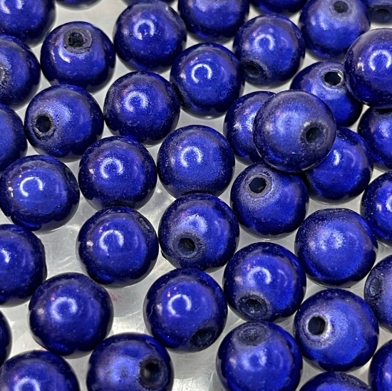 Picture of Miracle 3D beads 4mm round Navy Blue x100 