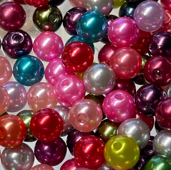 Picture of Acrylic Beads 8mm round Pearl Mix x500g