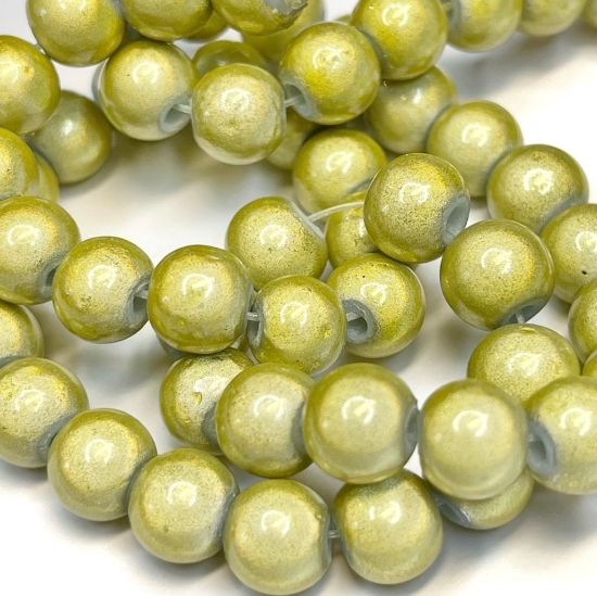 Picture of Japanese Miracle 3D beads 10mm round Gold x38cm