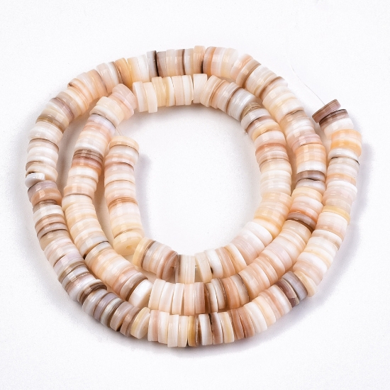 Picture of Shell Beads 5x2mm heishi Ivory x38cm