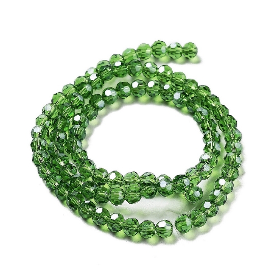 Picture of Bicone Glass bead 4mm Fern Green Pearl Luster x85 