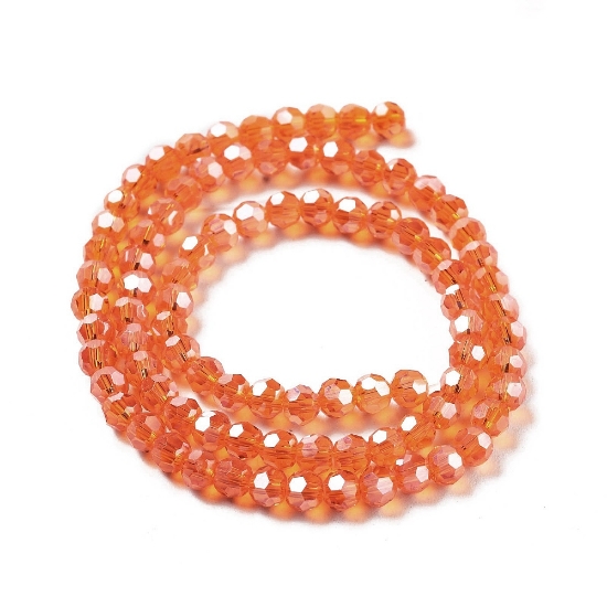 Picture of Faceted Rondelle Glass bead 4mm Tangerine Luster x85 