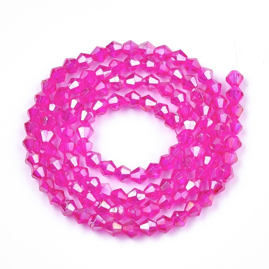 Picture of Bicone Glass bead 4mm Magenta AB x85