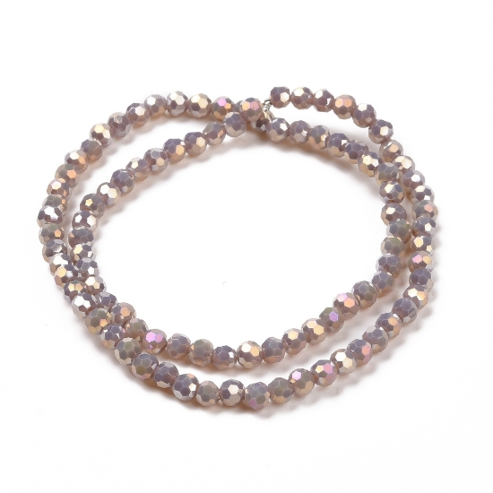 Picture of Faceted Rondelle Glass bead 4mm Mauve AB2X x85