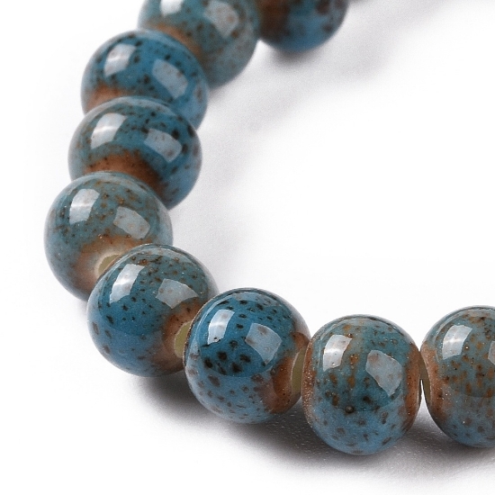 Picture of Porcelain bead 6mm round Glaze Sky Blue x32cm 