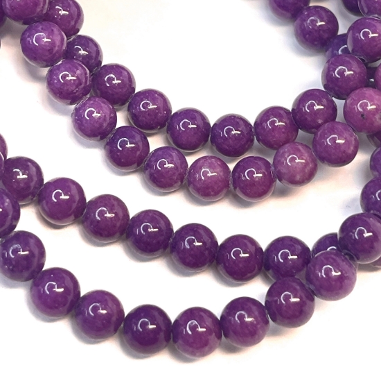 Picture of Jade bead 6mm round Purple x38cm