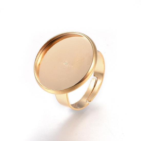 Picture of Stainless Steel Ring setting 18mm round Gold x1